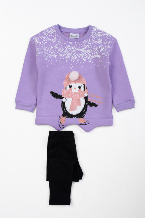 Winter Overalls Girl with leggings TRAX 46708 LILA
