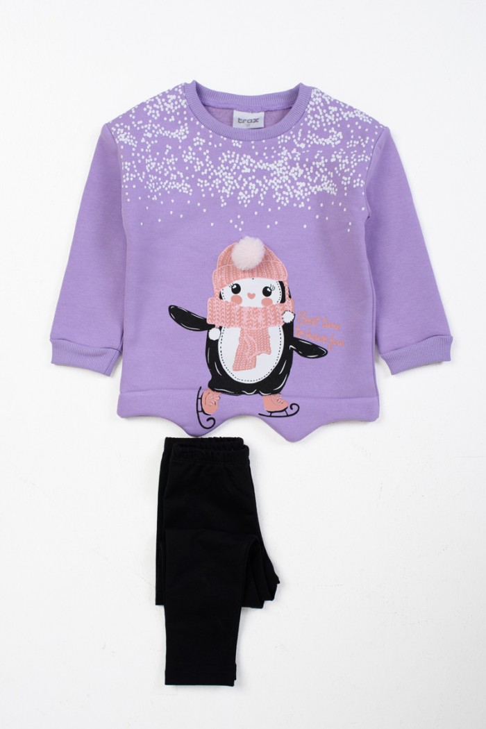 Winter Overalls Girl with leggings TRAX 46708 LILA