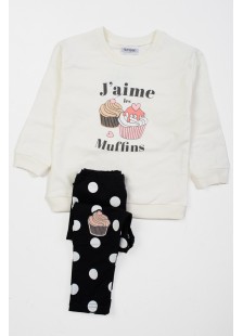 Winteroverall Mädchen mit Leggings TRAX 46713 EKRU Winteroverall Mädchen mit Leggings TRAX 46713 EKRU