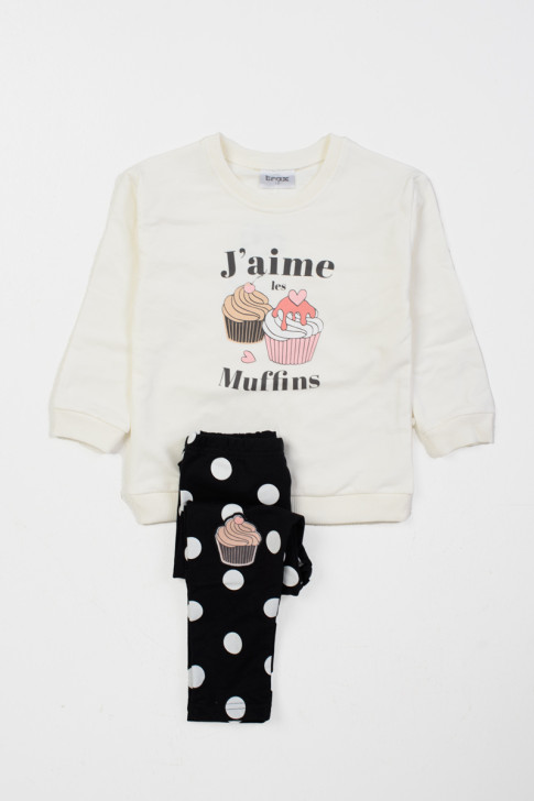 Winter Overalls Girl with leggings TRAX 46713 EKRU