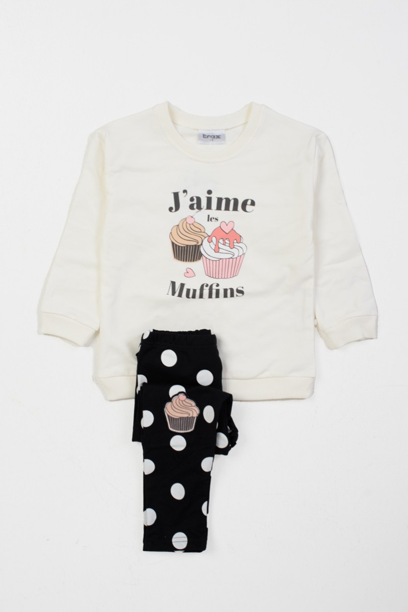 Winter Overalls Girl with leggings TRAX 46713 EKRU