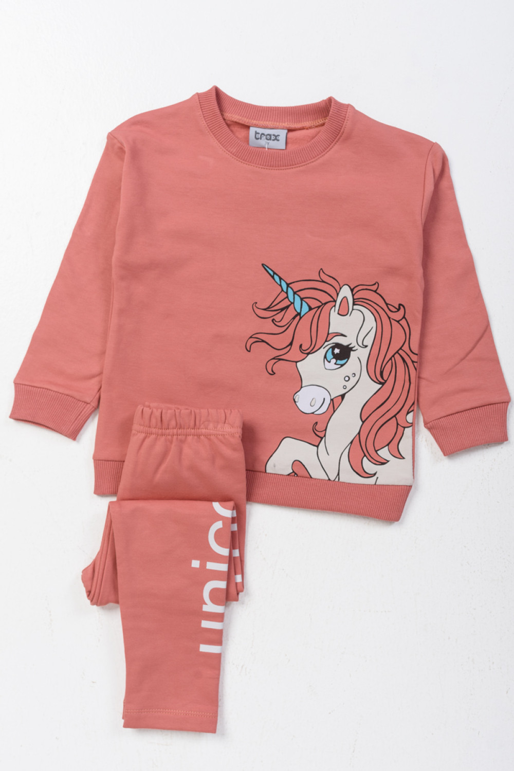 TRAX 46765 TRAX 46765 CORAL set of girls' overalls