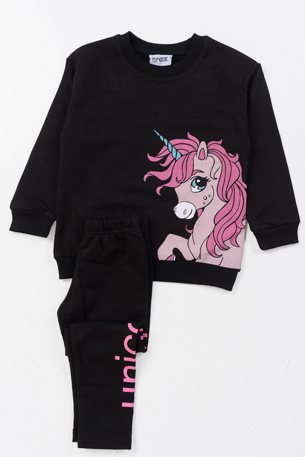 TRAX 46765 BLACK girl's overalls set