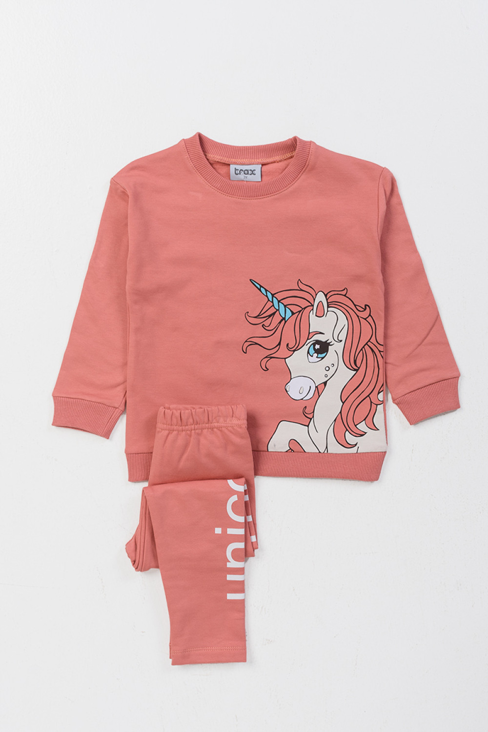 TRAX 46765 TRAX 46765 CORAL set of girls' overalls
