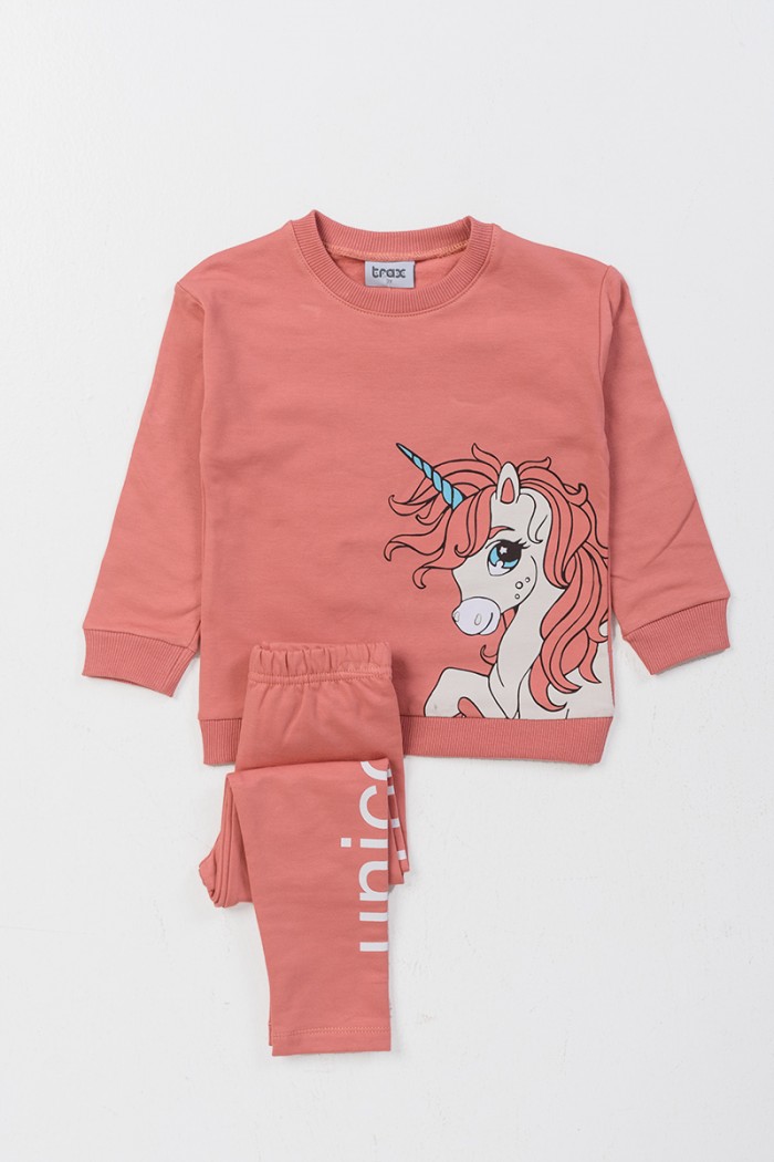 TRAX 46765 TRAX 46765 CORAL set of girls' overalls