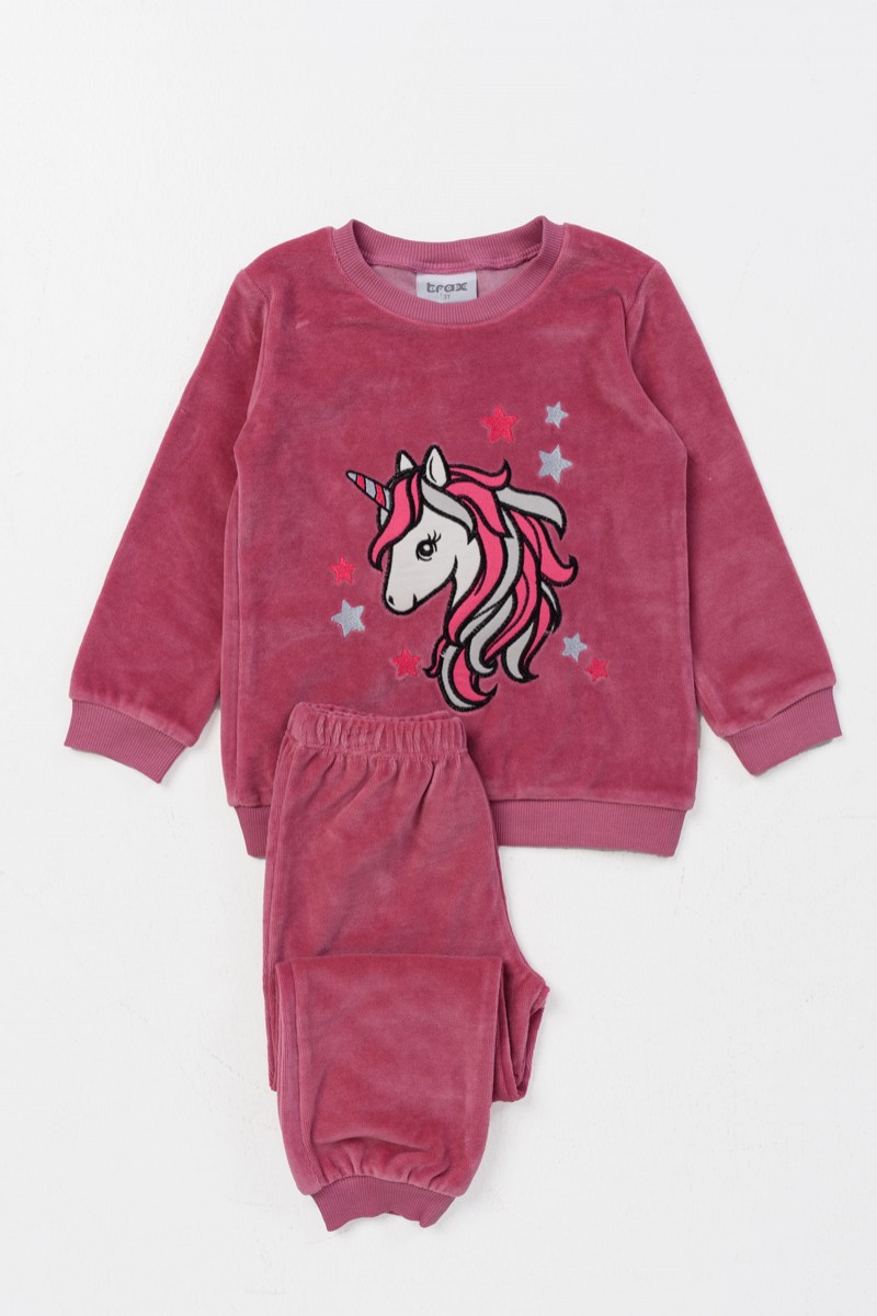 Samt-Overall Mädchen Set TRAX Unicorn 46790