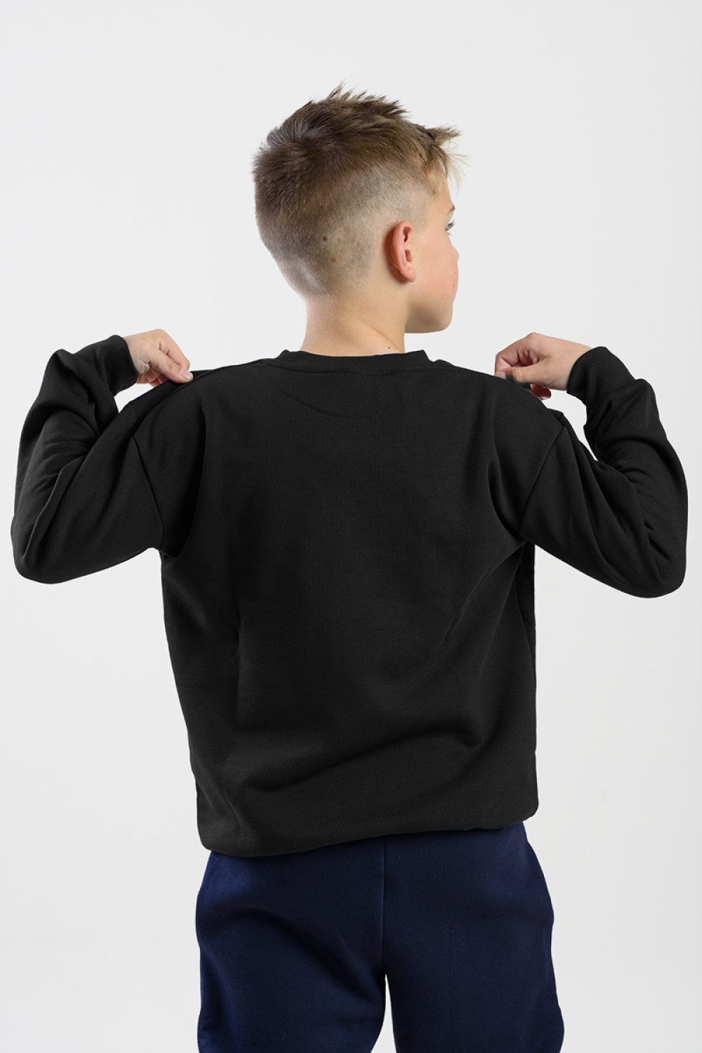 Sweatshirt with neckline TRAX 46858 BLACK
