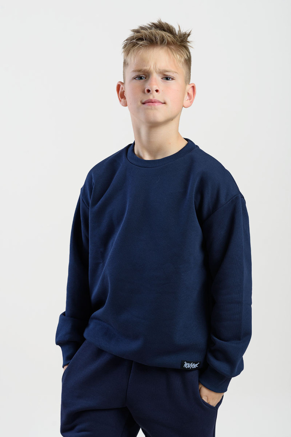 Sweatshirt with neckline TRAX 46858 BLUE DROPS