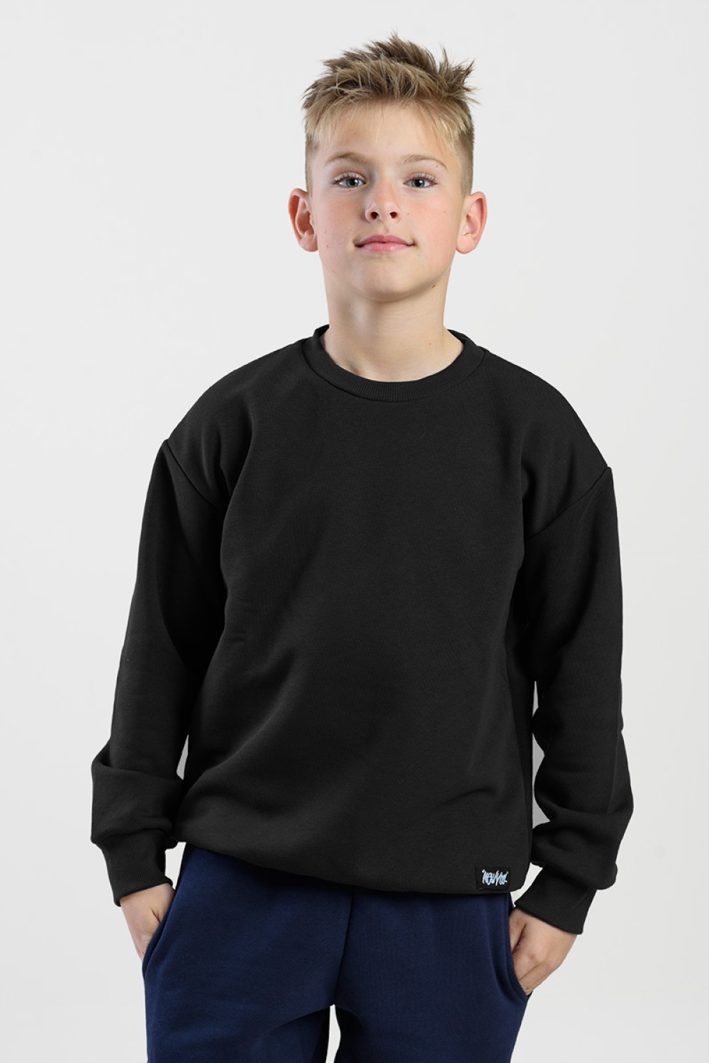 Sweatshirt with neckline TRAX 46858 BLACK