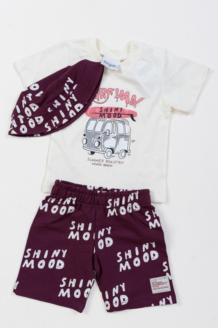 BABY SET WITH HAT BOY TRAX 47056 ECRU