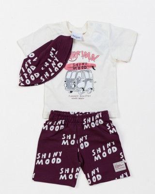 BABY SET WITH HAT BOY TRAX 47056 ECRU