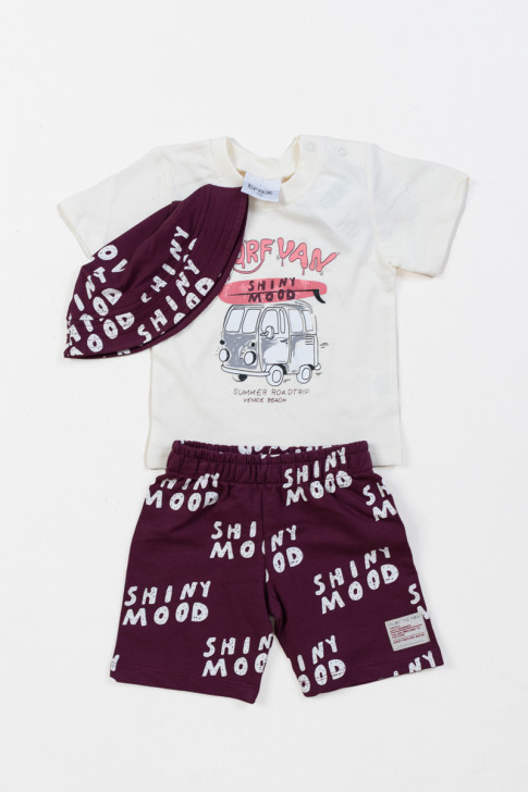 BABY SET WITH HAT BOY TRAX 47056 ECRU