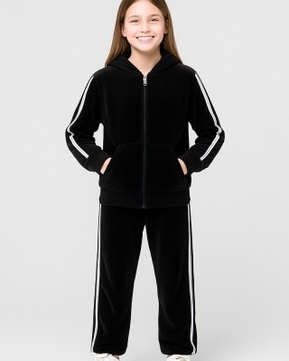 Samt-Overall-Set Mädchen TRAX 48656 SCHWARZ