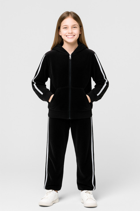Velvet overalls set girl TRAX 48656 BLACK