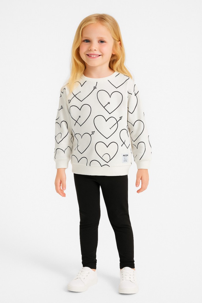 Children's set with leggings girl TRAX 48710 EKROU