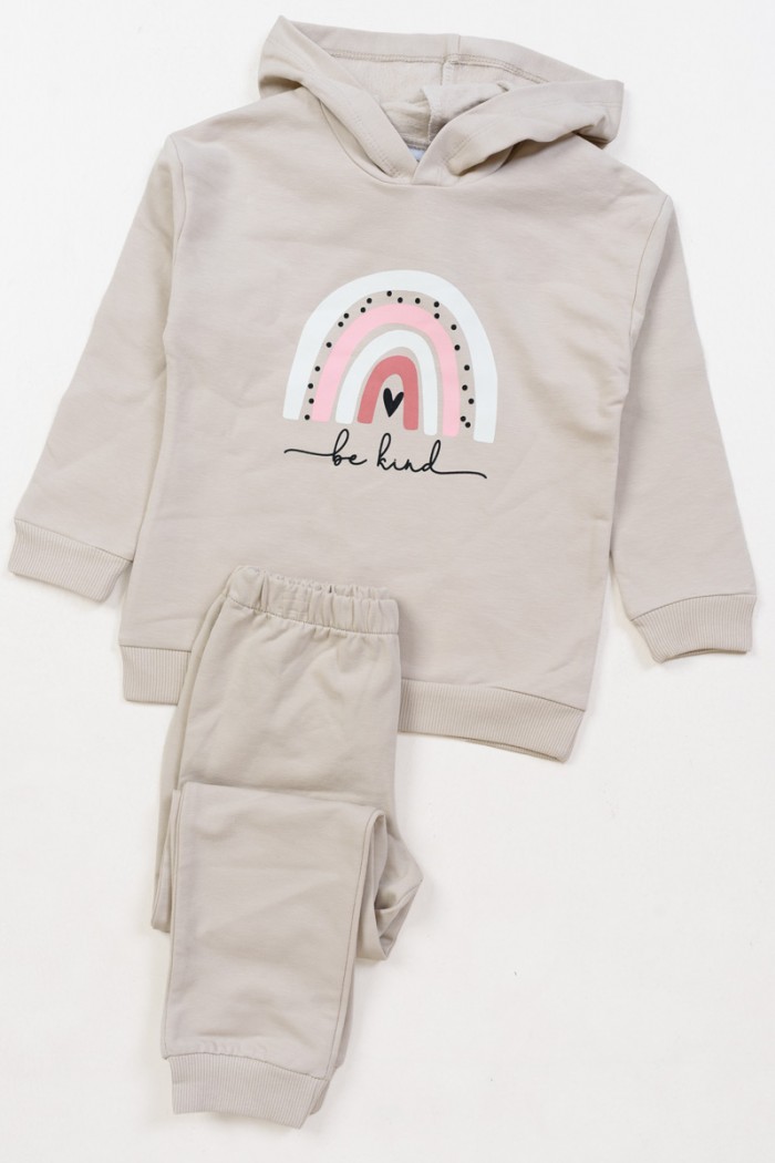 Children's set with leggings girl TRAX 48732 EKROU