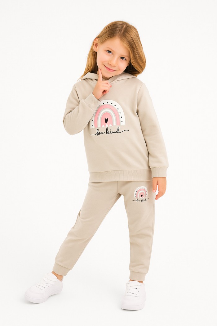 Children's set with leggings girl TRAX 48732 EKROU
