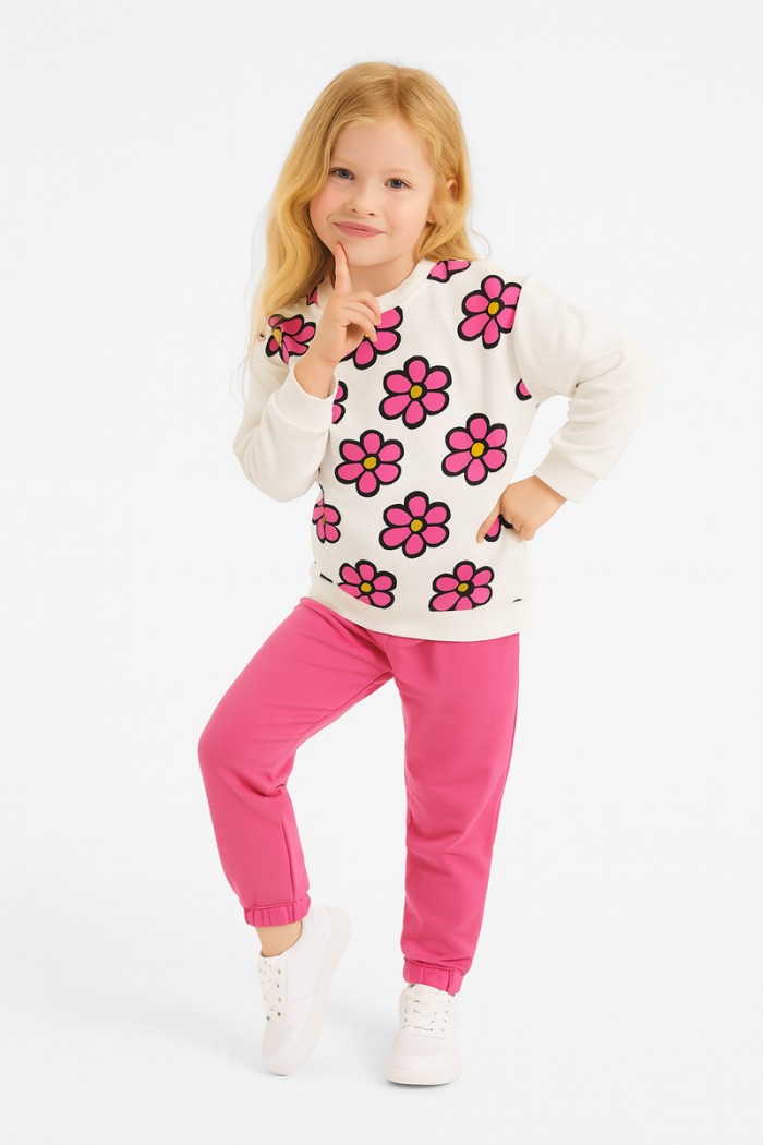 Children's set with leggings girl TRAX 48737 EKROU