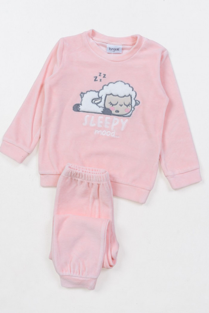 Children's Pajama velvet girl TRAX 48796 PJs 48796 ROZ