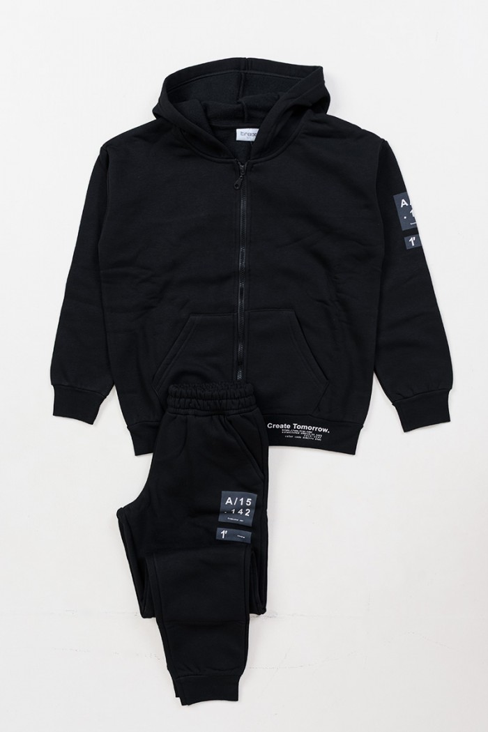 TRAININGSANZUG-SET MIT JACKE TRAX 48854 SCHWARZ