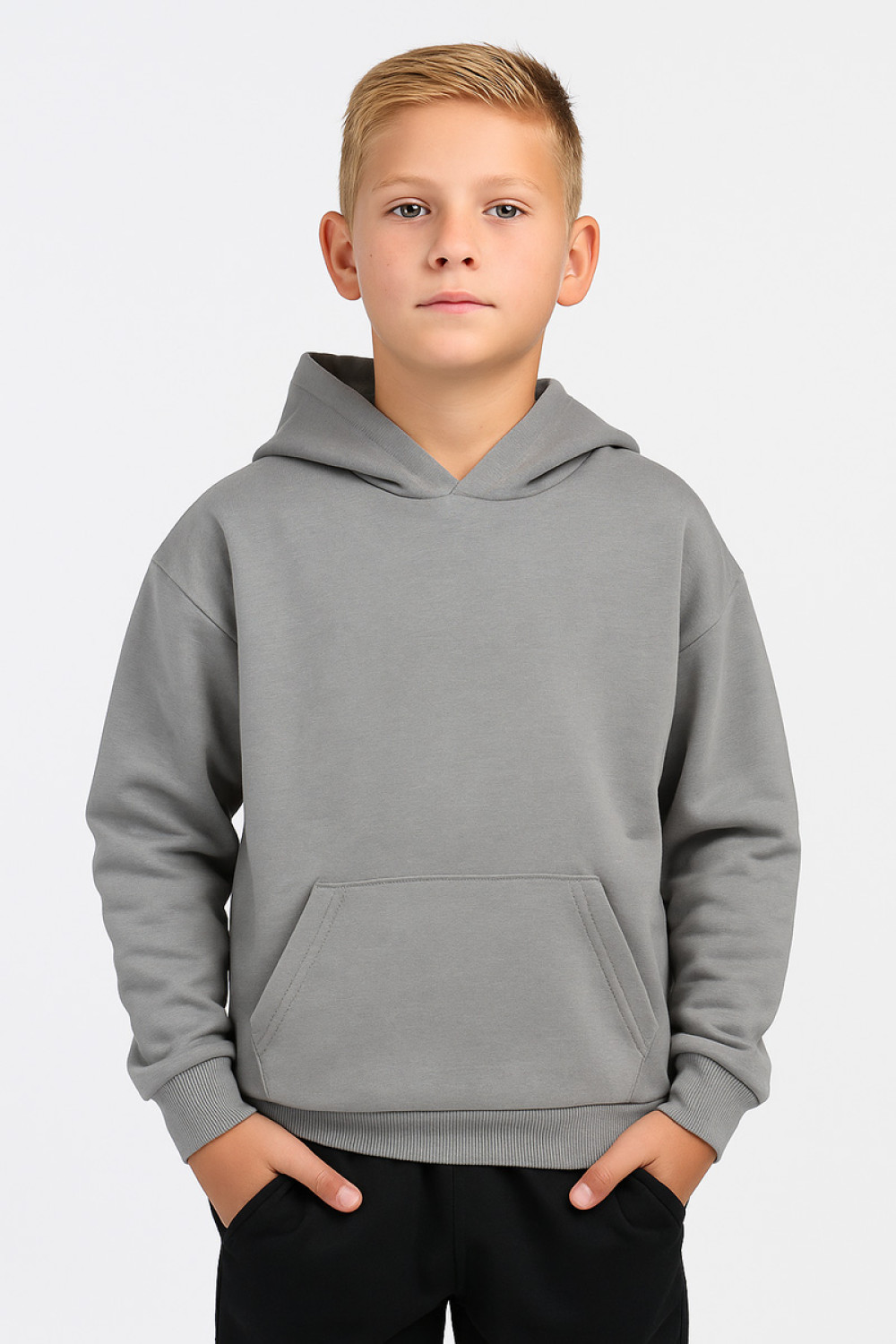 Sweatshirt with hood TRAX 48864 GREY
