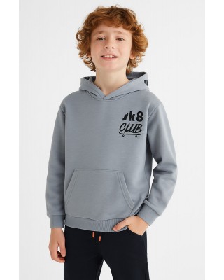 Sweatshirt with hood TRAX 48865 GREY