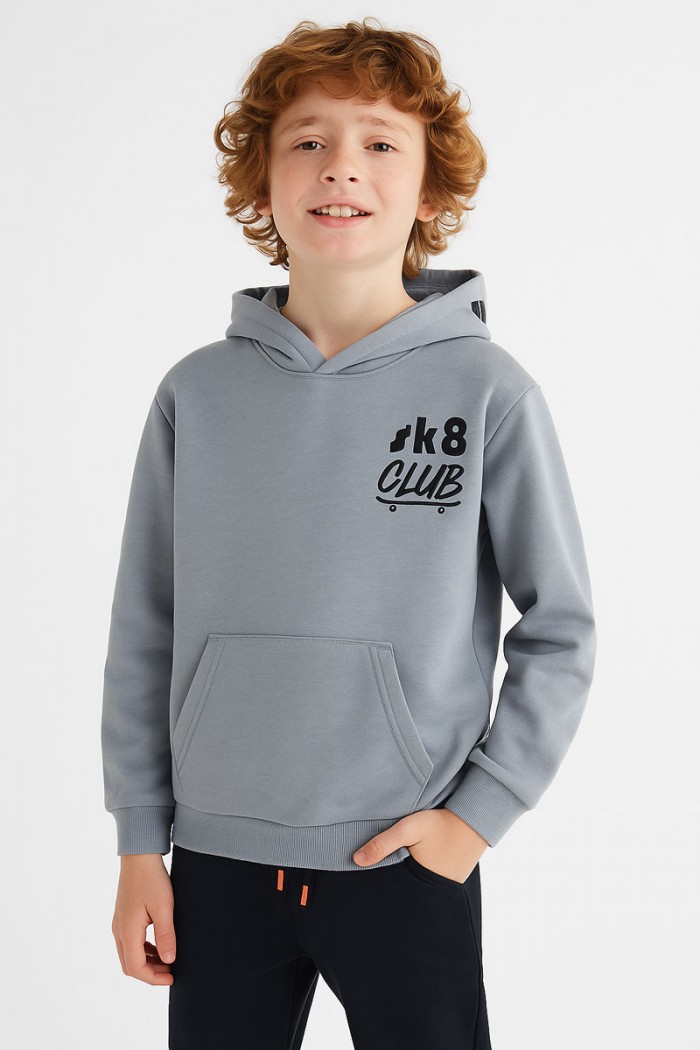 Sweatshirt with hood TRAX 48865 GREY