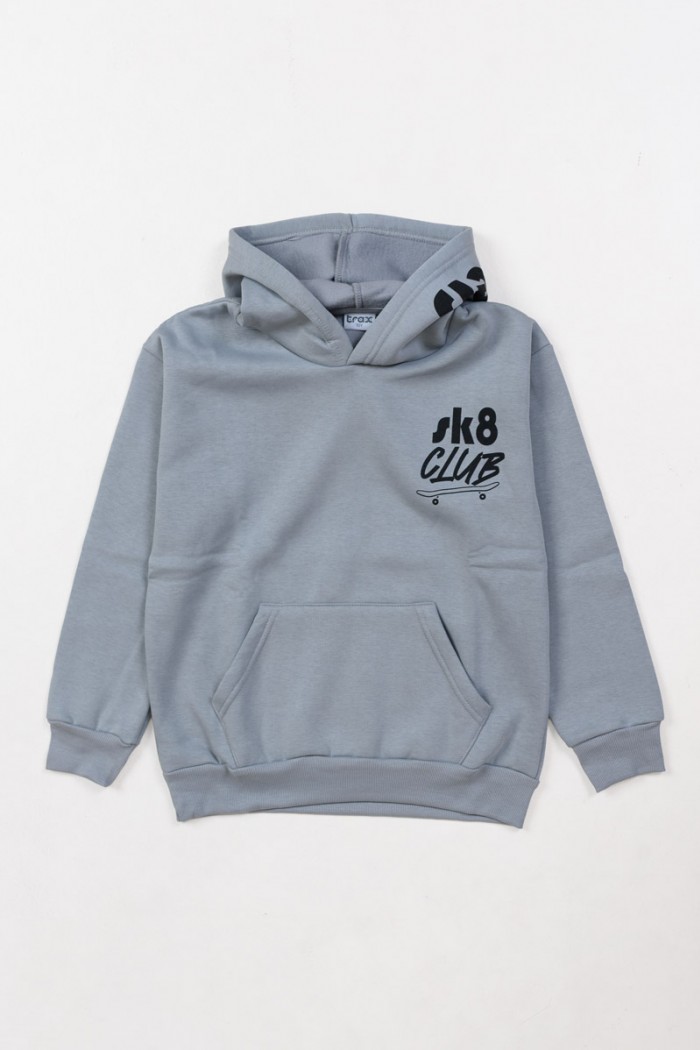 Sweatshirt with hood TRAX 48865 GREY