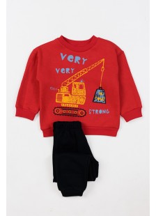 Kinder-Overall-Set TRAX boy 48908 RED Kinder-Overall-Set TRAX boy 48908 RED