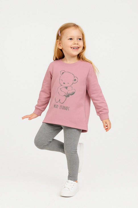 Winter sweatshirt set girl TRAX 46703 ROSE