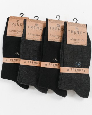 Isothermische Socken TRENDY SOCKS 4er-Pack LAMBSWOOL SCHWARZ GRAU