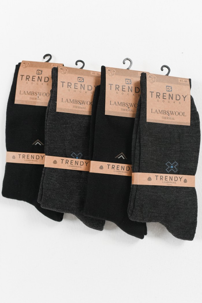 Isothermische Socken TRENDY SOCKS 4er-Pack LAMBSWOOL SCHWARZ GRAU