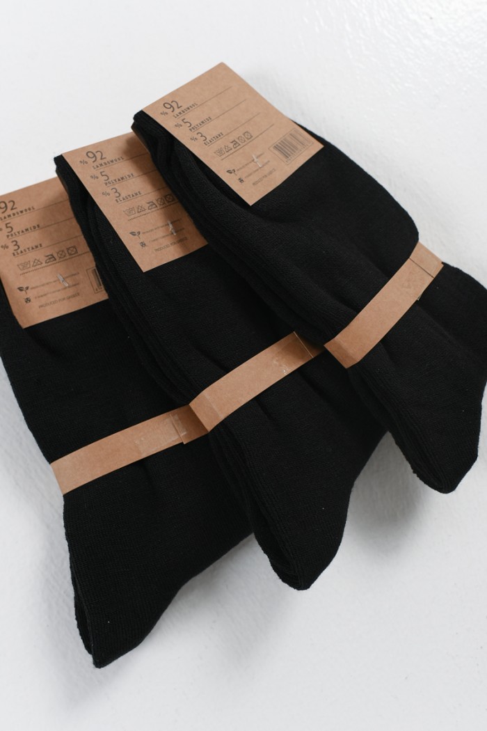 Isothermische Socken TRENDY SOCKS 3er Pack LAMBSWOOL BLACK