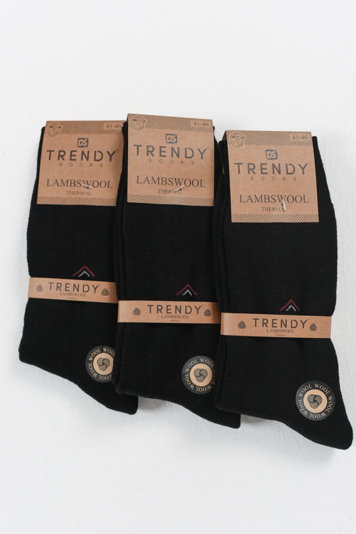 Isothermische Socken TRENDY SOCKS 3er Pack LAMBSWOOL BLACK