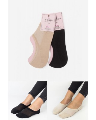 Damen Ballerina-Socken TRENDY Beige und Schwarz