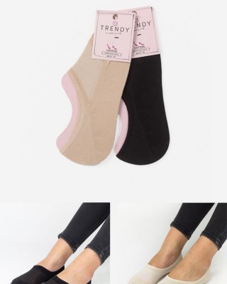 Damen Ballerina-Socken TRENDY Beige und Schwarz
