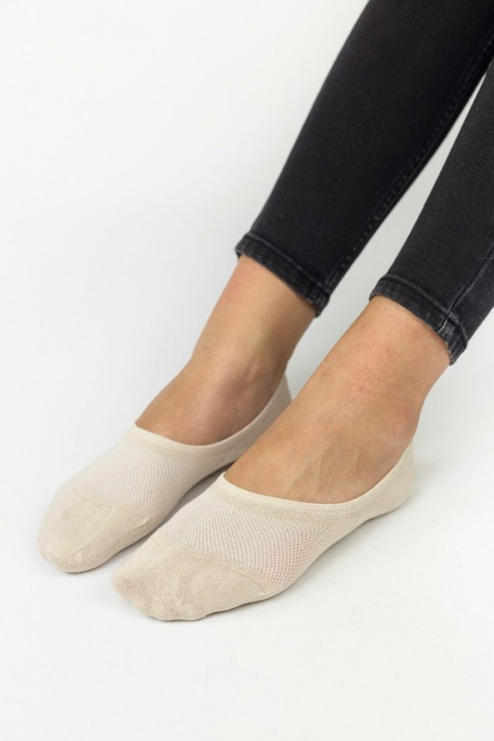 Women's ballerina socks TRENDY Beige and Black