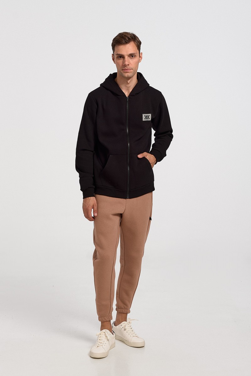 Men's hooded sweatshirt cardigan TRAX 44306