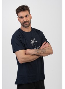 Men's T-shirt TRAX PALM TREE NAVY 45513 Men's T-shirt TRAX PALM TREE NAVY 45513