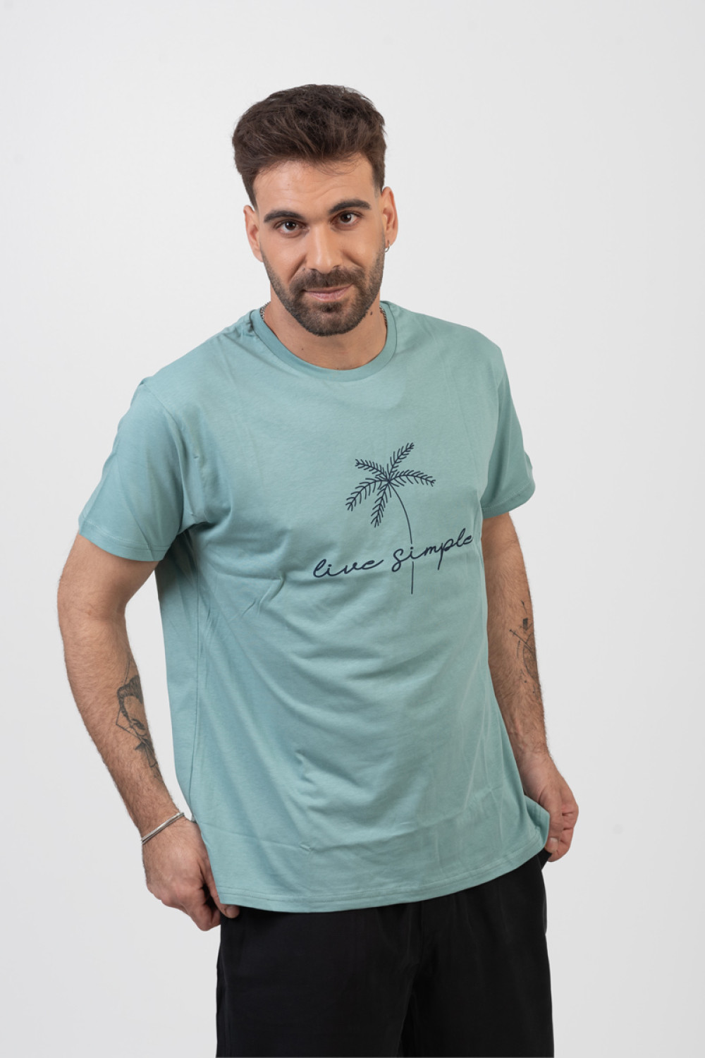 Men's T-shirt TRAX PALM TREE MENTA 47608