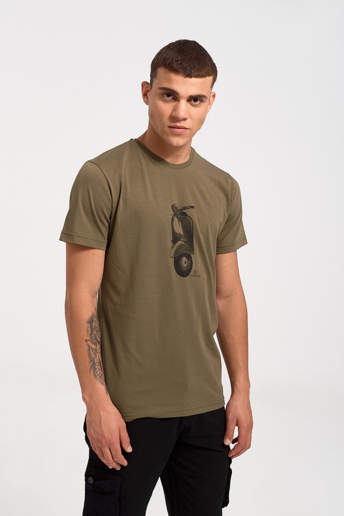 Herren T-Shirt Cotton4all VESPA HAKI