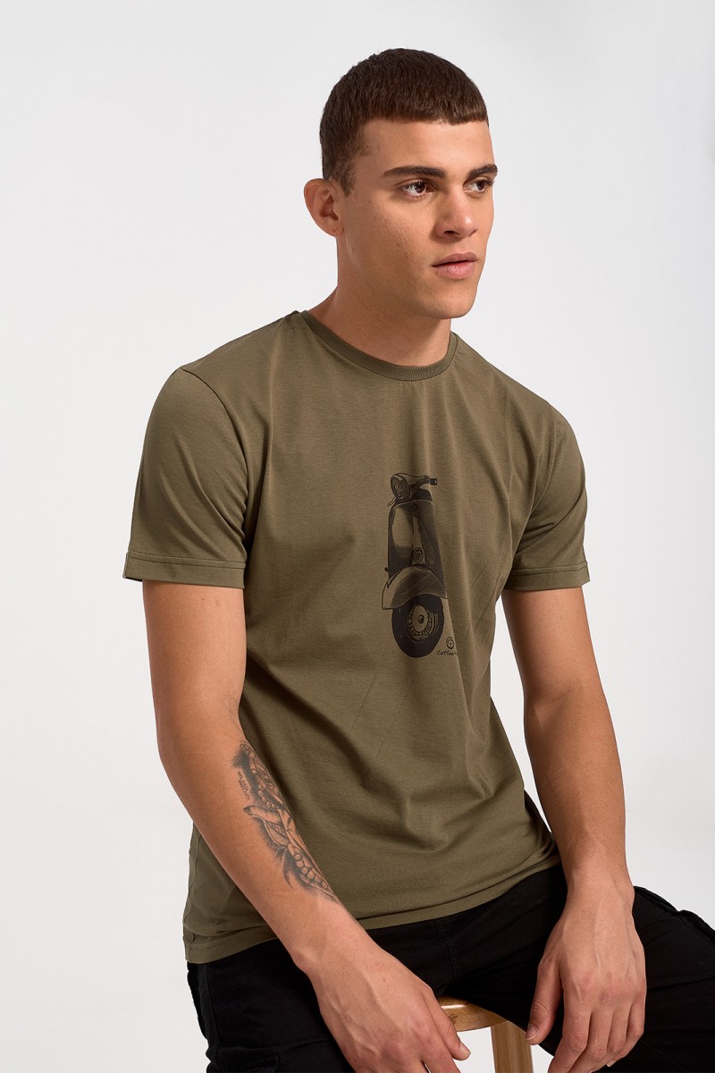 Men's T-Shirt Cotton4all VESPA HAKI