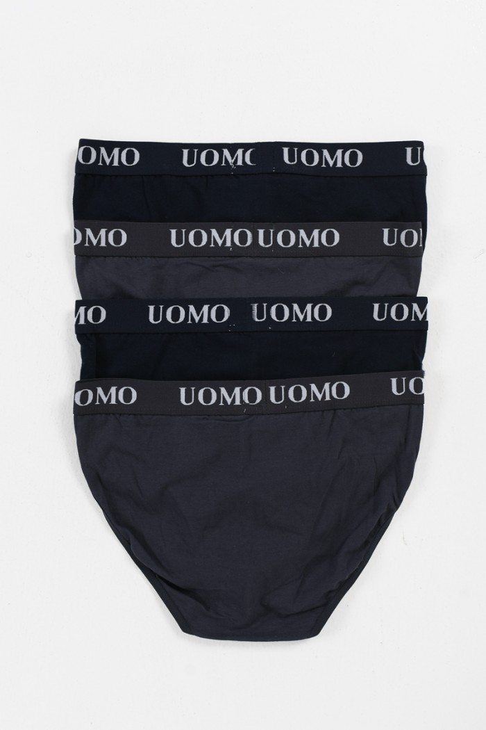 Men's UOMO Briefs 4 Pack Blue and Grey