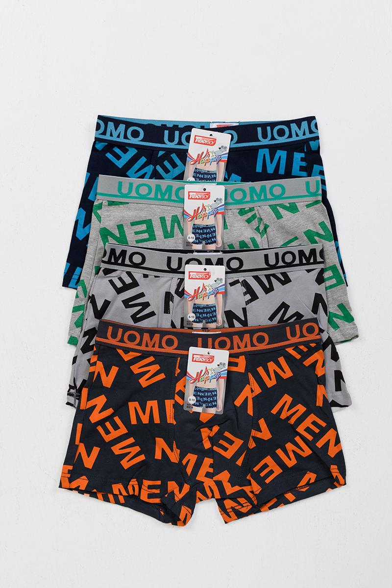 Teenager-Boxershorts UOMO Boy 4 Stück B614