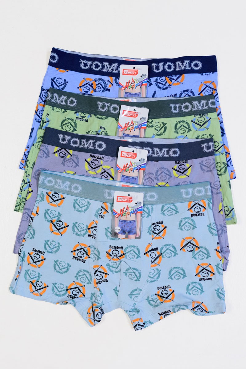 Teenager-Boxershorts UOMO Boy 4 Stück B677