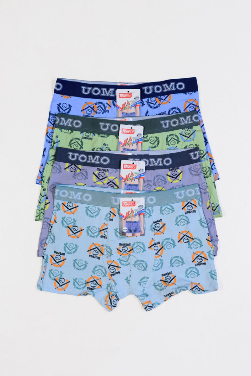 Teenager-Boxershorts UOMO Boy 4 Stück B677