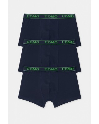 Teenage Boxershorts UOMO Boy 3 Stück Dunkelblau
