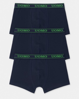 Teenage Boxershorts UOMO Boy 3 Stück Blau Dunkelblau