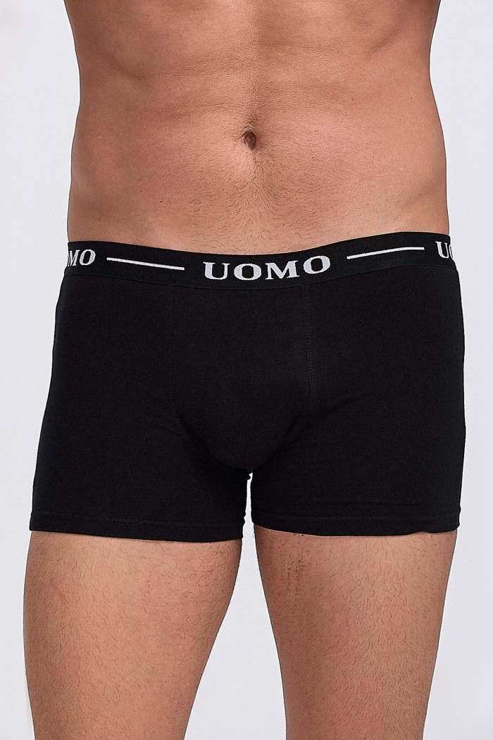 Herren UOMO Boxershorts 3er Pack Schwarz Anthrazit und Blau