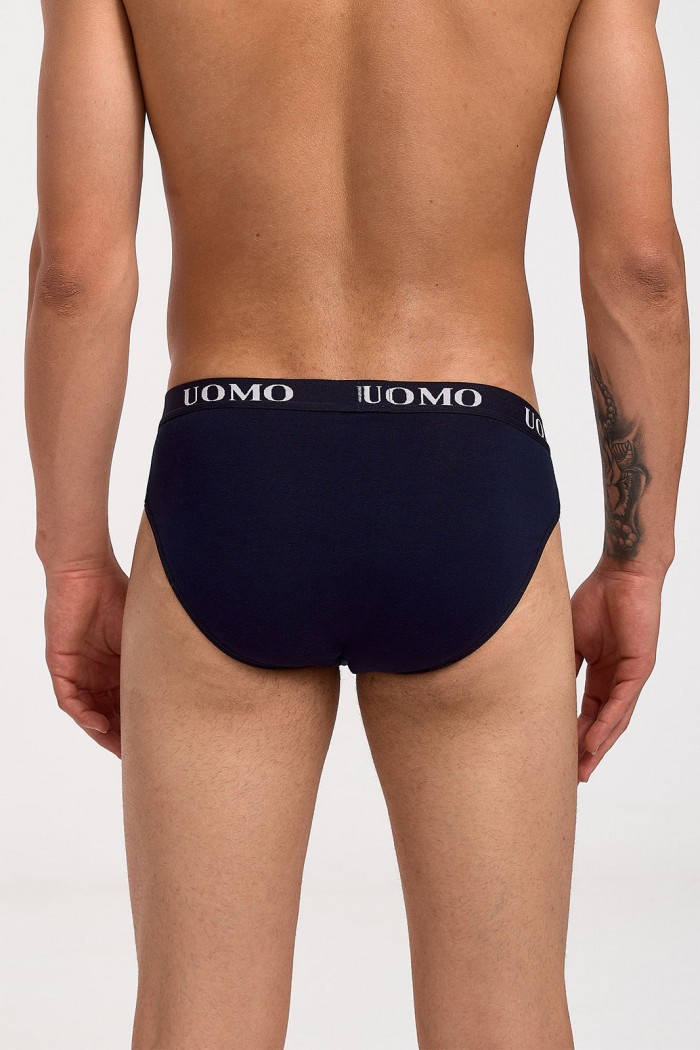 Mens UOMO Briefs 4 Pack Blue and Grey